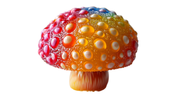 Colorful candy mushroom on a transparent background png