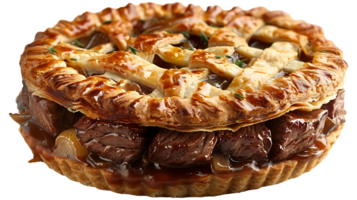 Fresh tasty meat pie on transparent background png