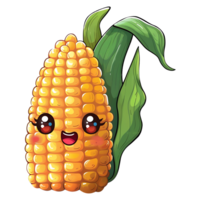 kawaii style cute corn on a transparent background png