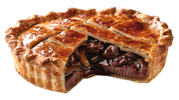 Fresco sabroso carne tarta en transparente antecedentes png