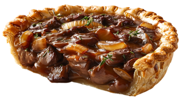 Fresh tasty meat pie on transparent background png