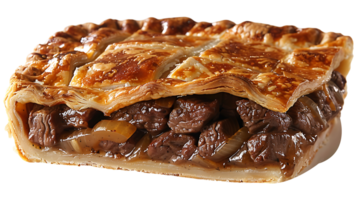 Fresh tasty meat pie on transparent background png