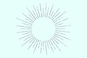 Linear drawing of light rays, sunburst vector