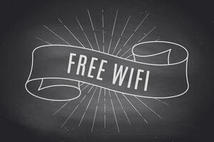 cinta bandera con texto gratis Wifi vector