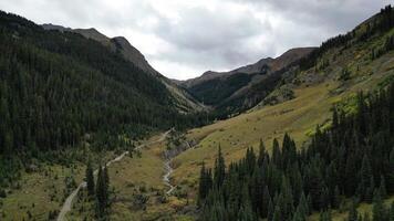 majestoso montanha vale com rio dentro Silverton, Colorado video