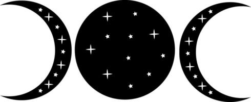 añadir algunos celestial instinto a tu espacio con esta de moda negro Luna fase gráfico. Perfecto para un moderno místico bohemio hogar decoración onda. vector