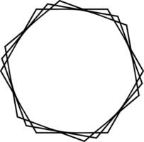 poligonal frontera gráfico elemento. geométrico monograma marco. moderno negro diseño para aniversario tarjetas decorativo polígono borde. Clásico diseño para cumpleaños decoración. ilustración vector