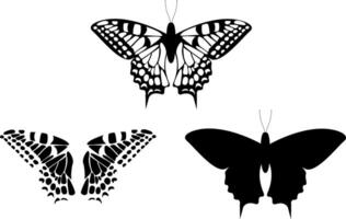 Add a touch of elegance to your space with this contemporary black butterfly silhouette wall decor. Modern and sleek, perfect for any home. vector