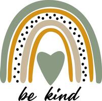 Add a touch of positivity with this Pastel Rainbow Be Kind Lettering print. vector