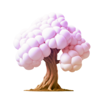 Marshmallow Tree, Dreamy Pastel Colors, Soft Shapes and Delicate Textures, Ideal for Children's Stories and Cartoon-Inspired Artwork png