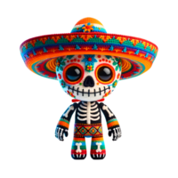 Skeleton amigurumi for cinco de mayo celebration on transparent background png