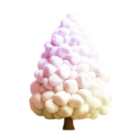 Marshmallow Tree, Dreamy Pastel Colors, Soft Shapes and Delicate Textures, Ideal for Children's Stories and Cartoon-Inspired Artwork png