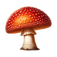 mouche agaric champignon amanite muscaria avec rouge casquette et blanc taches png
