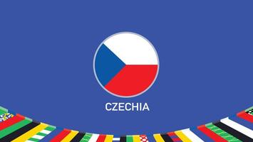 Czechia Emblem Flag Teams European Nations 2024 Abstract Countries European Germany Football Symbol Logo Design Illustration vector