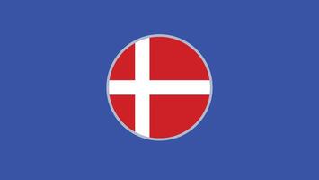 Dinamarca bandera emblema europeo naciones 2024 equipos países europeo Alemania fútbol americano símbolo logo diseño ilustración vector