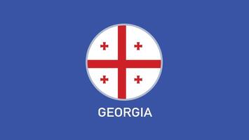 Georgia bandera emblema equipos europeo naciones 2024 resumen países europeo Alemania fútbol americano símbolo logo diseño ilustración vector