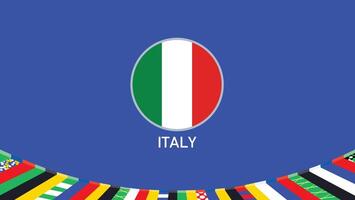 Italia emblema bandera equipos europeo naciones 2024 resumen países europeo Alemania fútbol americano símbolo logo diseño ilustración vector