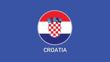 Croatia Flag Emblem Teams European Nations 2024 Abstract Countries European Germany Football Symbol Logo Design Illustration vector