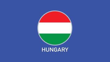 Hungary Flag Emblem Teams European Nations 2024 Abstract Countries European Germany Football Symbol Logo Design Illustration vector