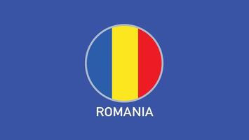 Rumania bandera emblema equipos europeo naciones 2024 resumen países europeo Alemania fútbol americano símbolo logo diseño ilustración vector