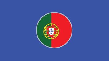 Portugal bandera emblema europeo naciones 2024 equipos países europeo Alemania fútbol americano símbolo logo diseño ilustración vector