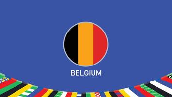Belgium Emblem Flag Teams European Nations 2024 Abstract Countries European Germany Football Symbol Logo Design Illustration vector