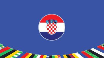 Croacia emblema bandera europeo naciones 2024 equipos países europeo Alemania fútbol americano símbolo logo diseño ilustración vector