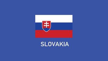 Slovakia Flag Teams European Nations 2024 Abstract Countries European Germany Football Symbol Logo Design Illustration vector