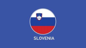 Eslovenia bandera emblema equipos europeo naciones 2024 resumen países europeo Alemania fútbol americano símbolo logo diseño ilustración vector