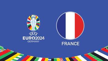 euro 2024 Alemania Francia bandera emblema equipos diseño con oficial símbolo logo resumen países europeo fútbol americano ilustración vector