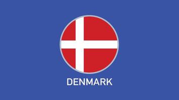 Denmark Flag Emblem Teams European Nations 2024 Abstract Countries European Germany Football Symbol Logo Design Illustration vector