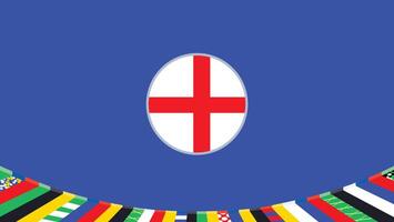 Inglaterra emblema bandera europeo naciones 2024 equipos países europeo Alemania fútbol americano símbolo logo diseño ilustración vector