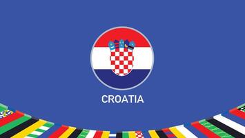 Croatia Emblem Flag Teams European Nations 2024 Abstract Countries European Germany Football Symbol Logo Design Illustration vector