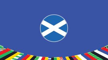 Escocia emblema bandera europeo naciones 2024 equipos países europeo Alemania fútbol americano símbolo logo diseño ilustración vector