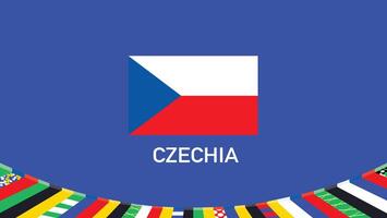 Czechia Flag Teams European Nations 2024 Symbol Abstract Countries European Germany Football Logo Design Illustration vector