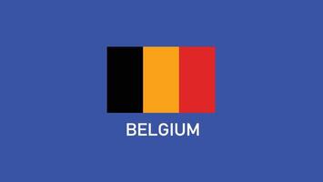 Bélgica bandera equipos europeo naciones 2024 resumen países europeo Alemania fútbol americano símbolo logo diseño ilustración vector