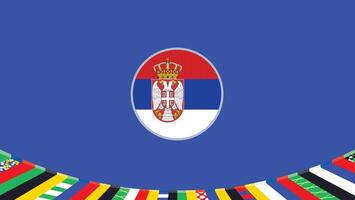 serbia emblema bandera europeo naciones 2024 equipos países europeo Alemania fútbol americano símbolo logo diseño ilustración vector