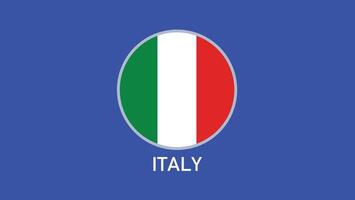 Italy Flag Emblem Teams European Nations 2024 Abstract Countries European Germany Football Symbol Logo Design Illustration vector