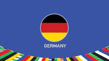 Alemania emblema bandera equipos europeo naciones 2024 resumen países europeo Alemania fútbol americano símbolo logo diseño ilustración vector