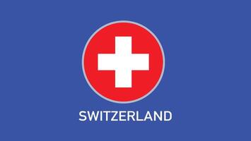 Switzerland Flag Emblem Teams European Nations 2024 Abstract Countries European Germany Football Symbol Logo Design Illustration vector