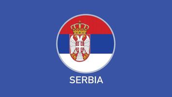 Serbia Flag Emblem Teams European Nations 2024 Abstract Countries European Germany Football Symbol Logo Design Illustration vector