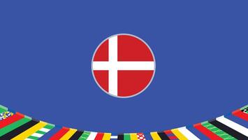 Dinamarca emblema bandera europeo naciones 2024 equipos países europeo Alemania fútbol americano símbolo logo diseño ilustración vector