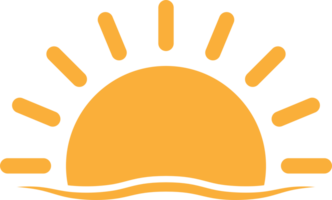 A half sun is setting downwards icon sunset concept for graphic design, logo, web site, social media, mobile app, ui illustration png