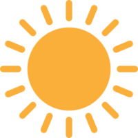 Sun flat icon Summer pictogram. Sunlight symbol. for website design, web button, mobile app illustration png