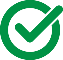 check mark icon in a circle. Tick symbol in green color for your web site design, logo, app, UI. png