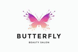 etiqueta de belleza salón mariposa vector