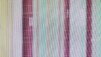 a television screen with a striped pattern video