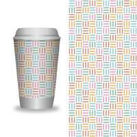 take away coffee packaging templates and design elements for coffee shops - cardboard cup with seamless patterns. vector