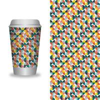 take away coffee packaging templates and design elements for coffee shops - cardboard cup with seamless patterns. vector