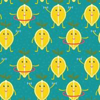 Tropical seamless pattern with yellow lemons. Fruit repeated background. bright print for fabric or wallpaper. vector